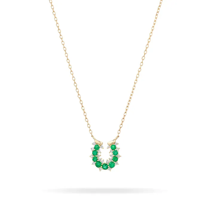 Emerald Diamond Horseshoe Necklace Adina Reyter Necklaces