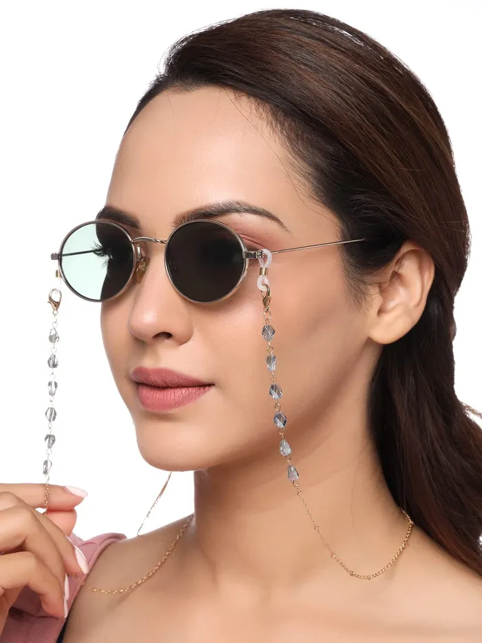 Necklaces Yellow Chimes Sunglasses Chain for Women Eyeglasses Chain Multicolor Beadded Face Mask Chains Sunglasses AccessoriesSunglasses Lanyard for Girls and Women Style20 Yellow Chimes