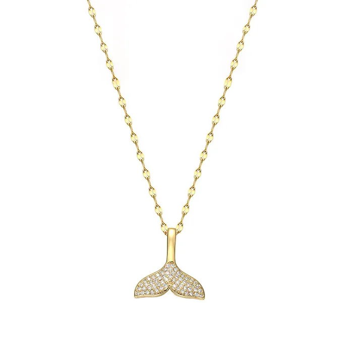 Yellow Chimes Chain Pendant for Women Gold Plated Fish Tail Design Stainless Steel Chain Pendant Necklace For Women and Girls Yellow Chimes Necklaces