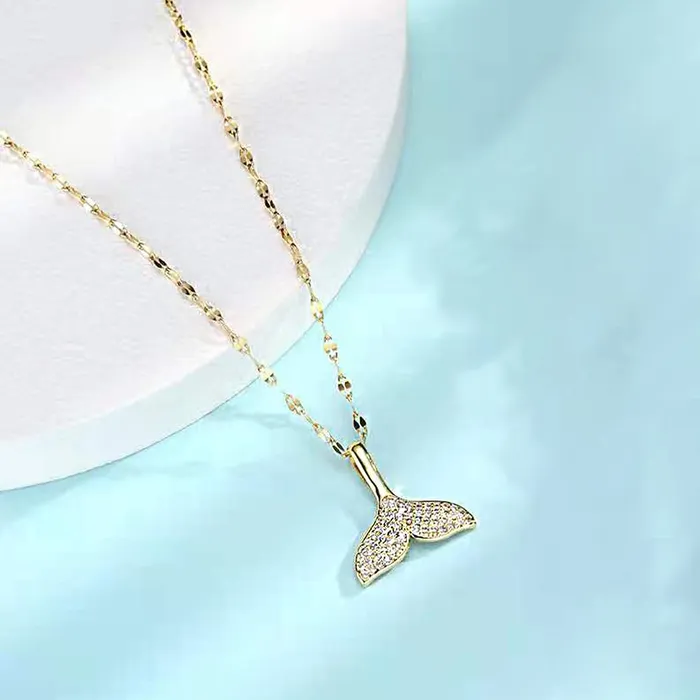 Yellow Chimes Chain Pendant for Women Gold Plated Fish Tail Design Stainless Steel Chain Pendant Necklace For Women and Girls Yellow Chimes Necklaces