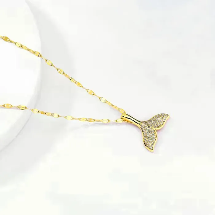 Yellow Chimes Chain Pendant for Women Gold Plated Fish Tail Design Stainless Steel Chain Pendant Necklace For Women and Girls Yellow Chimes Necklaces
