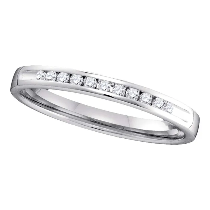14kt White Gold Womens Round Channelset Diamond Single Row Wedding Band 110 Cttw mayamila Rings 14kt White Gold Womens Round Channelset Diamond Single Row Wedding Band 110 Cttw mayamila Rings