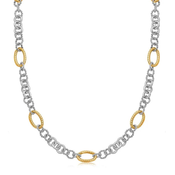18k Yellow Gold and Sterling Silver Rhodium Plated Multi Style Chain Necklace MayaMila Necklaces 18k Yellow Gold and Sterling Silver Rhodium Plated Multi Style Chain Necklace MayaMila Necklaces