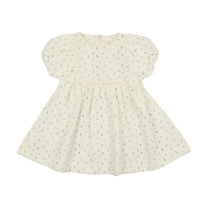Analogie Branch Dress Short Sleeve Cream Analogie Earrings