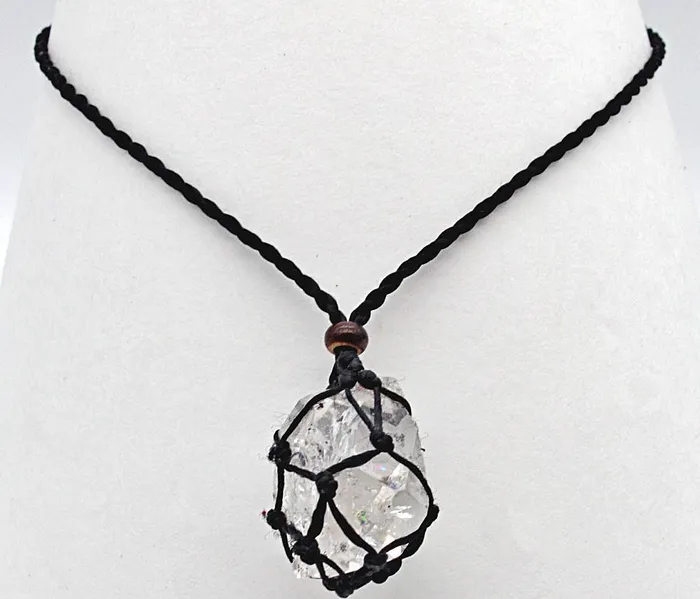 atlas goods Necklaces Macram Cage Necklace Without Stone Black