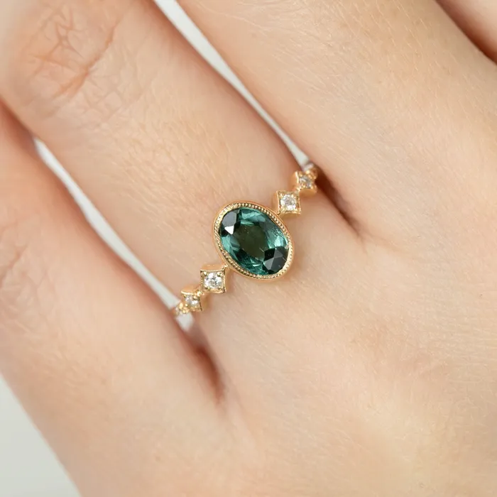 Celeste Ring 1ct Green Tourmaline One of a kind Envero Jewelry Rings Celeste Ring 1ct Green Tourmaline One of a kind Envero Jewelry Rings