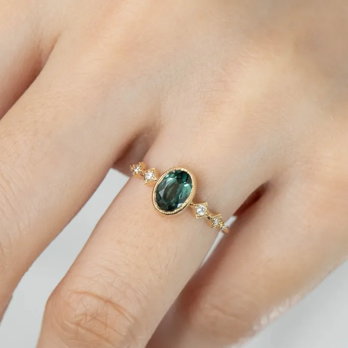 Celeste Ring 1ct Green Tourmaline One of a kind Envero Jewelry Rings Celeste Ring 1ct Green Tourmaline One of a kind Envero Jewelry Rings