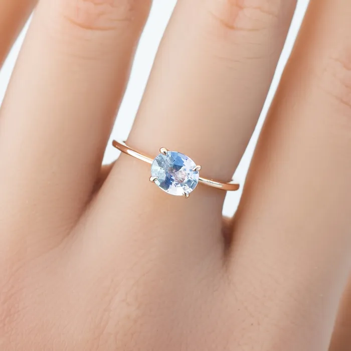 Envero Jewelry Rings Sara Ring 111ct Light Blue Oval Madagascar Sapphire 14K Rose Gold One of a kind Envero Jewelry Rings Sara Ring 111ct Light Blue Oval Madagascar Sapphire 14K Rose Gold One of a kind
