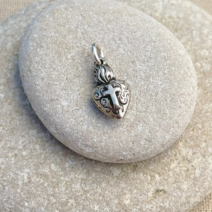 HeidiJHale Designs Charm Necklaces Sterling Silver Sacred Heart Charm