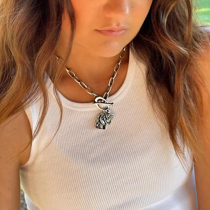 HeidiJHale Designs Charm Necklaces Sterling Silver Sacred Heart Charm