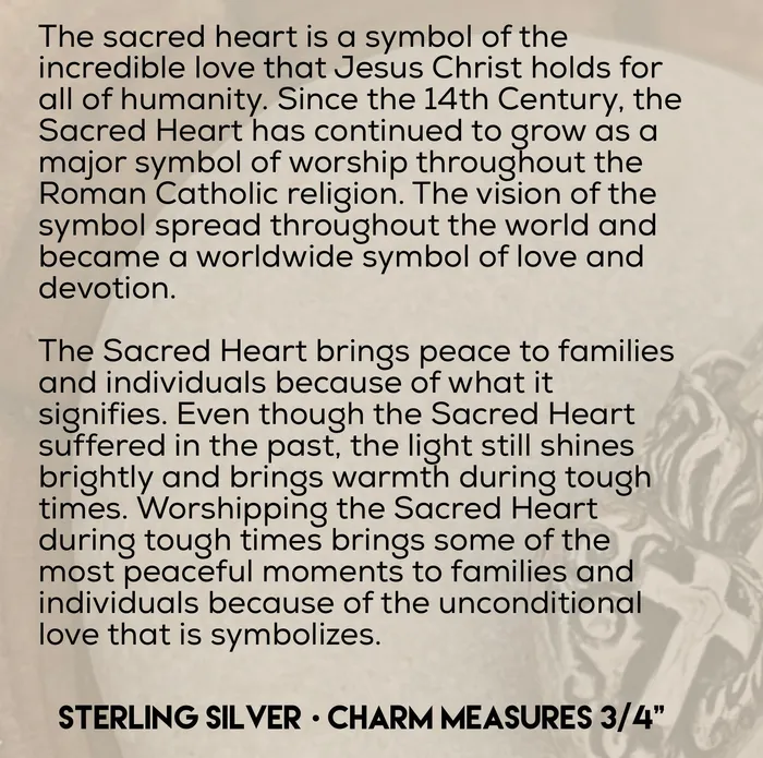HeidiJHale Designs Charm Necklaces Sterling Silver Sacred Heart Charm