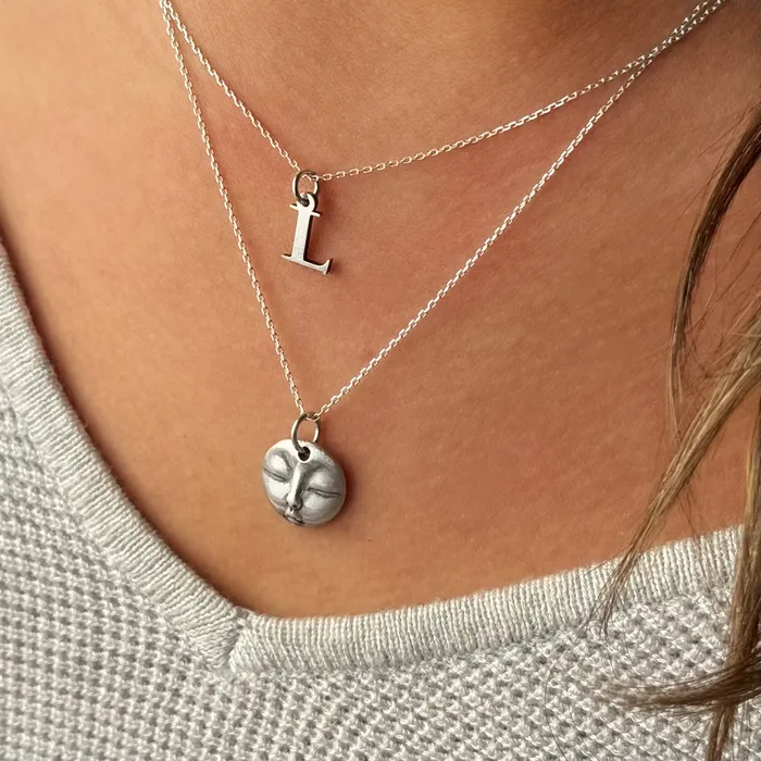HeidiJHale Designs Necklaces Sterling Silver Tiny Initial Necklace HeidiJHale Designs Necklaces Sterling Silver Tiny Initial Necklace