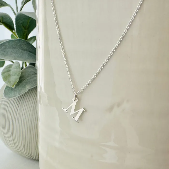 HeidiJHale Designs Necklaces Sterling Silver Tiny Initial Necklace HeidiJHale Designs Necklaces Sterling Silver Tiny Initial Necklace