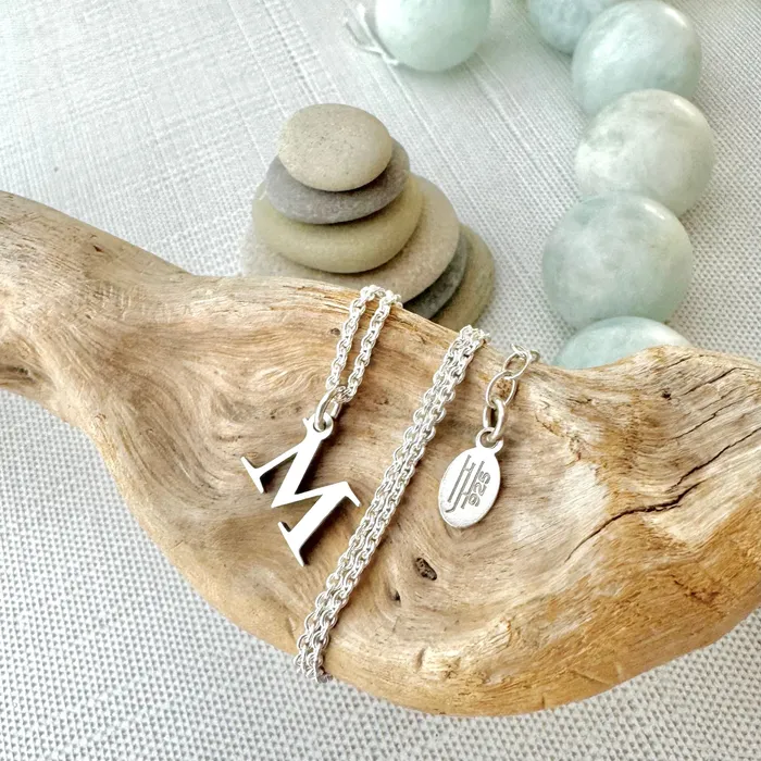 HeidiJHale Designs Necklaces Sterling Silver Tiny Initial Necklace HeidiJHale Designs Necklaces Sterling Silver Tiny Initial Necklace