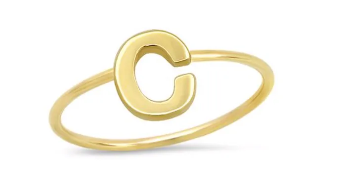 Jennifer Meyer Rings Mini Uppercase Letter Ring C