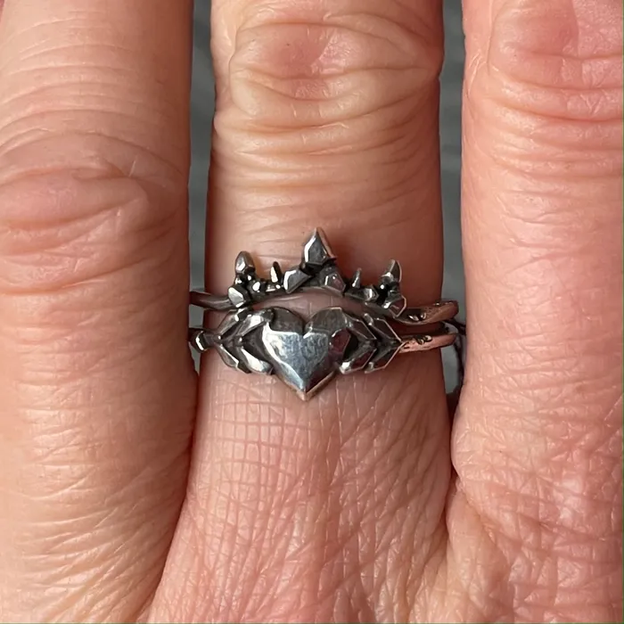 Karch Wolfe Rings Love struck ring in Blackened Sterling Silver
