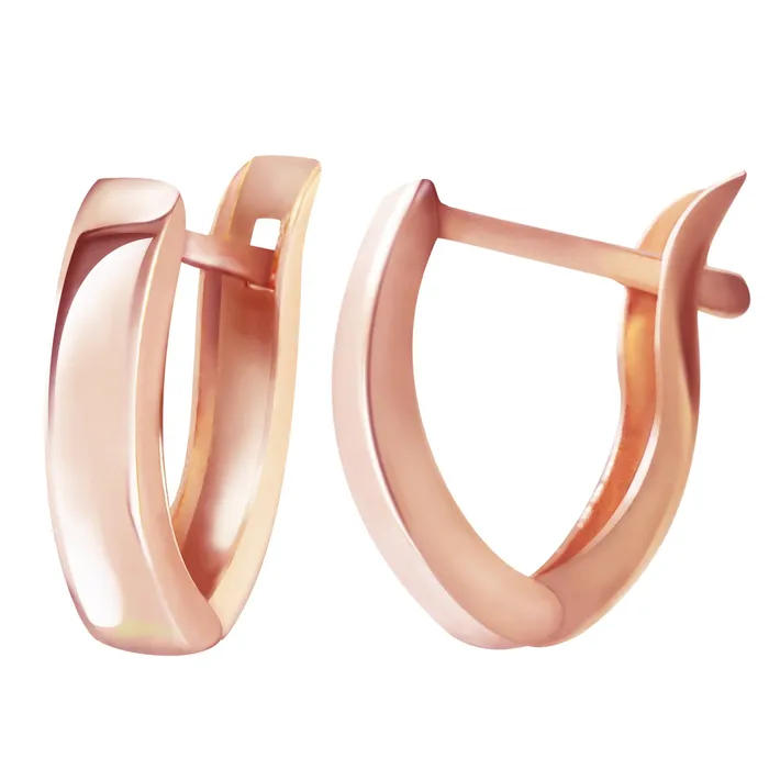 MayaMila Earrings 14K Solid Rose Gold Grace Huggie Earrings MayaMila Earrings 14K Solid Rose Gold Grace Huggie Earrings