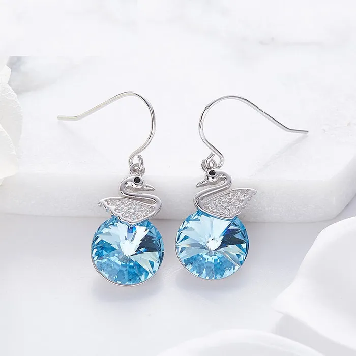 Mystic Flavia Earrings Basque Wing de Circle Swarovski Silver Earrings