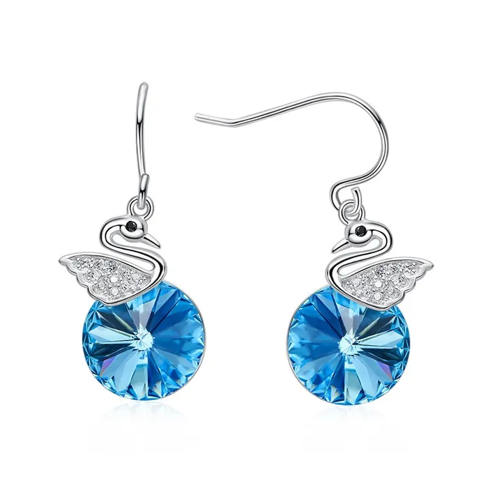Mystic Flavia Earrings Basque Wing de Circle Swarovski Silver Earrings