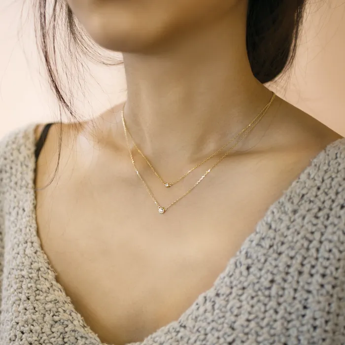 Necklaces Dahlia Diamond Solitaire Necklace Envero Jewelry