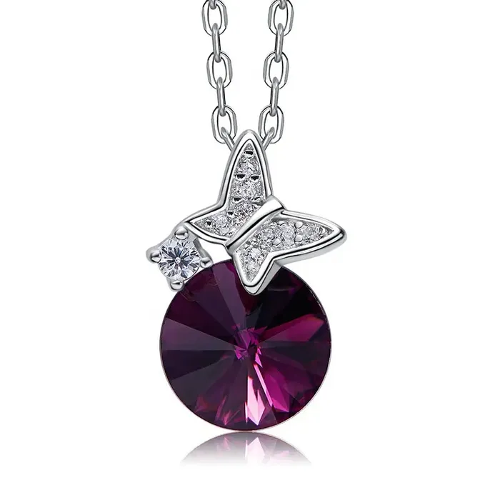 Necklaces Monaco Star Circle Swarovski Crystal Silver Necklace Mystic Flavia Necklaces Monaco Star Circle Swarovski Crystal Silver Necklace Mystic Flavia