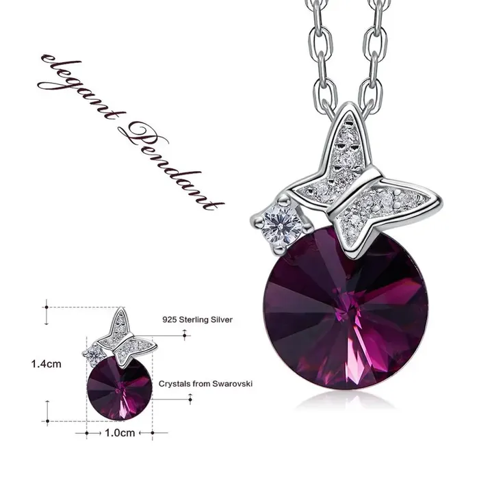 Necklaces Monaco Star Circle Swarovski Crystal Silver Necklace Mystic Flavia