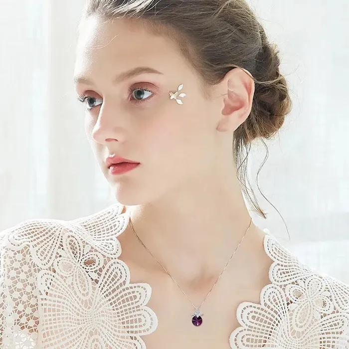 Necklaces Monaco Star Circle Swarovski Crystal Silver Necklace Mystic Flavia