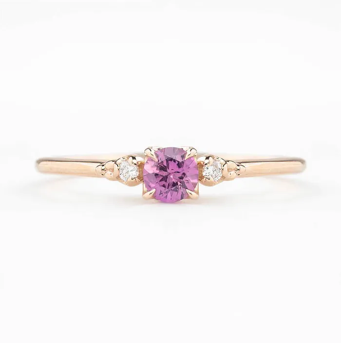 Rings Envero Jewelry Estel Ring 035ct Pink Umba Sapphire 14k Rose Gold
