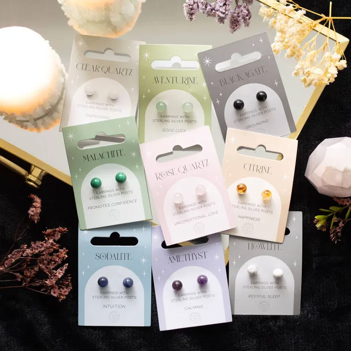 Something Different Wholesale Earrings Clear Quartz Semi Precious Crystal Earrings