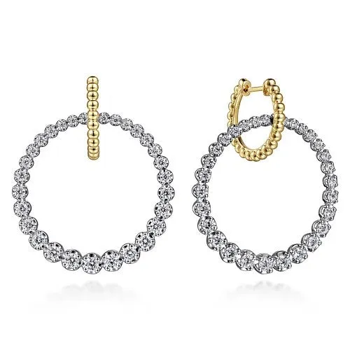 14kt Circle Huggie Diamond Earrings GABRIEL CO Earrings