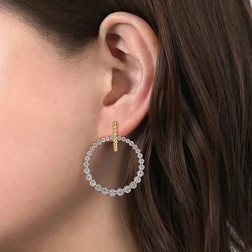 14kt Circle Huggie Diamond Earrings GABRIEL CO Earrings