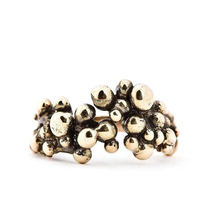 Antique Bronze Frizzy Bubbles Ring Giardinoblu Rings