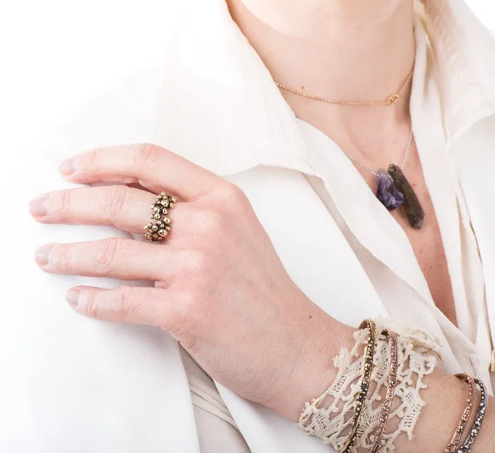 Antique Bronze Frizzy Bubbles Ring Giardinoblu Rings