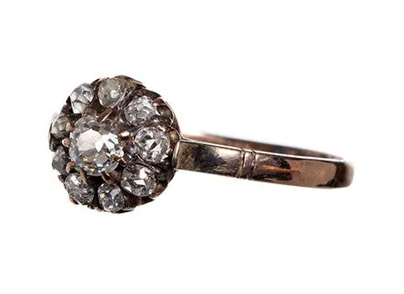 Bell Bird Antiques Rings Victorian Diamond Cluster Ring