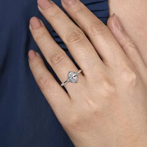 Blaise 14K White Gold Oval Three Stone Diamond Engagement Ring Setting Only GABRIEL CO Rings Blaise 14K White Gold Oval Three Stone Diamond Engagement Ring Setting Only GABRIEL CO Rings