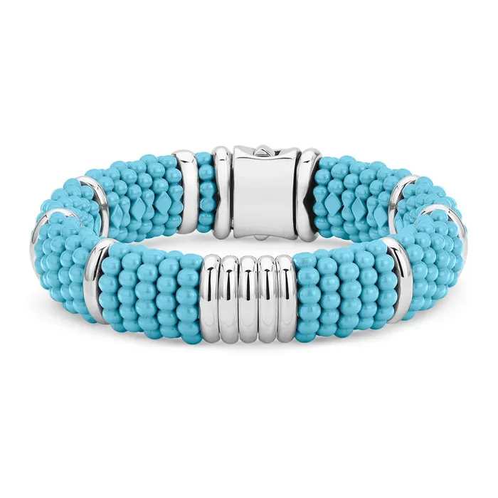 Blue Caviar Statement Ceramic Beaded Bracelet 15mm LAGOS Bracelets