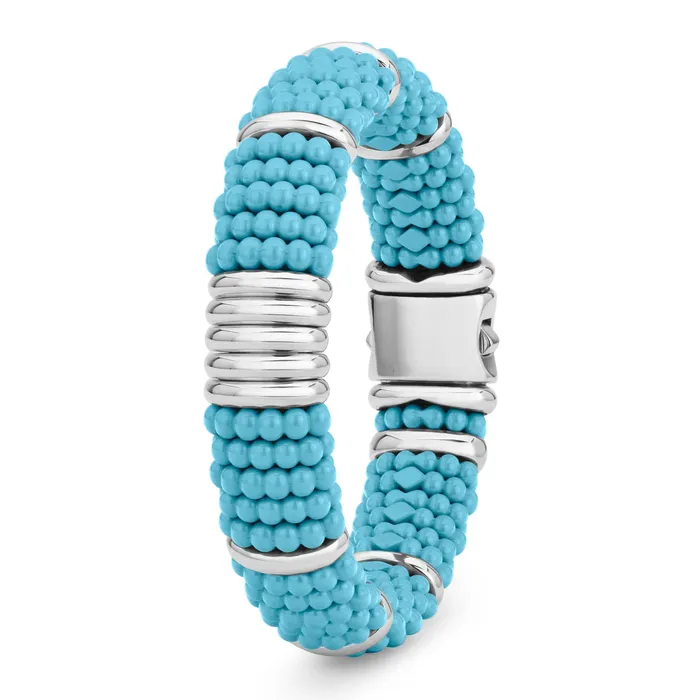 Blue Caviar Statement Ceramic Beaded Bracelet 15mm LAGOS Bracelets