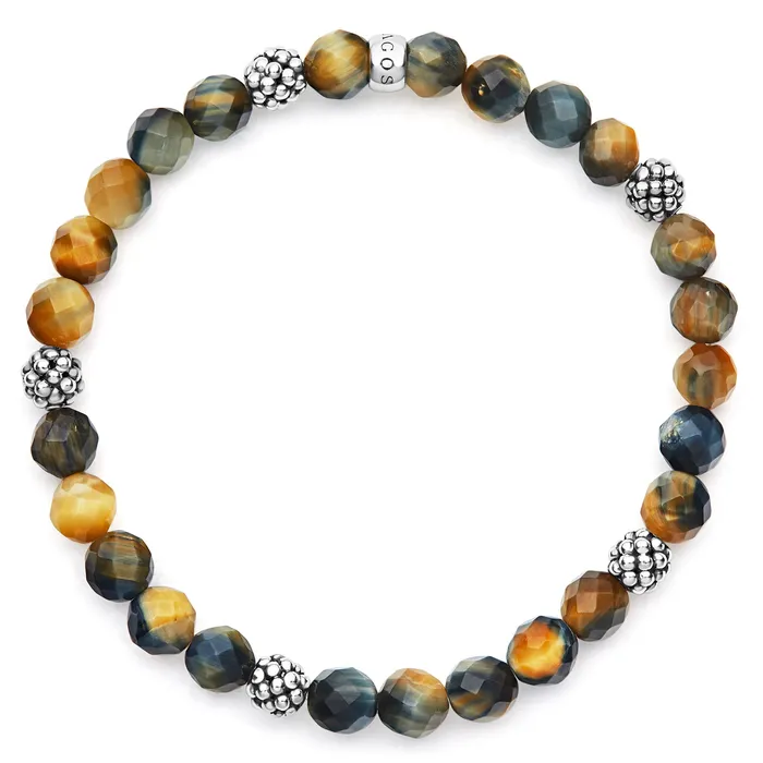 Bracelets Signature Caviar Five Station Silver Tigereye Bead Bracelet LAGOS