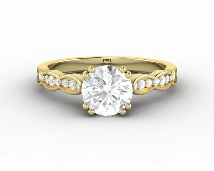 Celeste 10 Ct Solitaire Round Cut Engagement Ring With Side Stones Sapheena Jewelry Rings Celeste 10 Ct Solitaire Round Cut Engagement Ring With Side Stones Sapheena Jewelry Rings