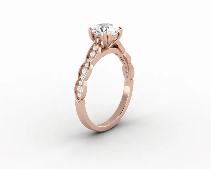 Celeste 10 Ct Solitaire Round Cut Engagement Ring With Side Stones Sapheena Jewelry Rings