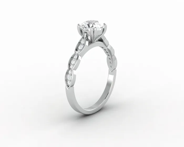 Celeste 10 Ct Solitaire Round Cut Engagement Ring With Side Stones Sapheena Jewelry Rings