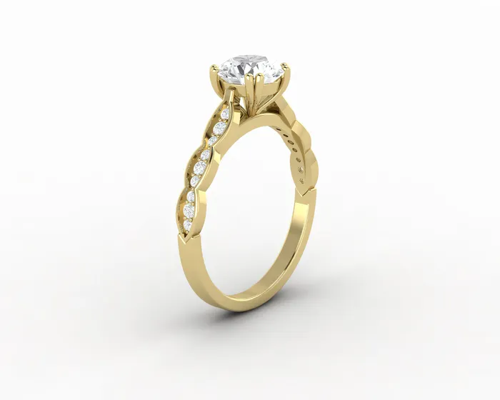 Celeste 10 Ct Solitaire Round Cut Engagement Ring With Side Stones Sapheena Jewelry Rings