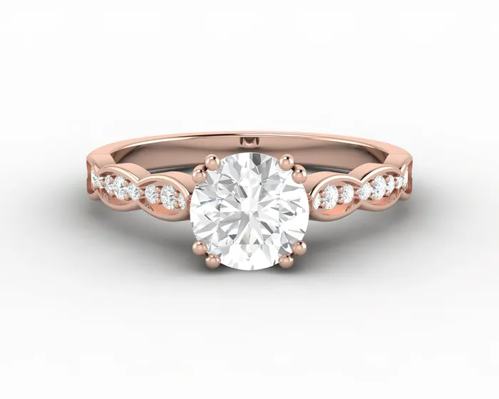 Celeste 10 Ct Solitaire Round Cut Engagement Ring With Side Stones Sapheena Jewelry Rings