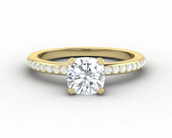 Eleonora 10 Ct Cushion Cut Engagement Ring with Side Stones Sapheena Jewelry Rings Eleonora 10 Ct Cushion Cut Engagement Ring with Side Stones Sapheena Jewelry Rings