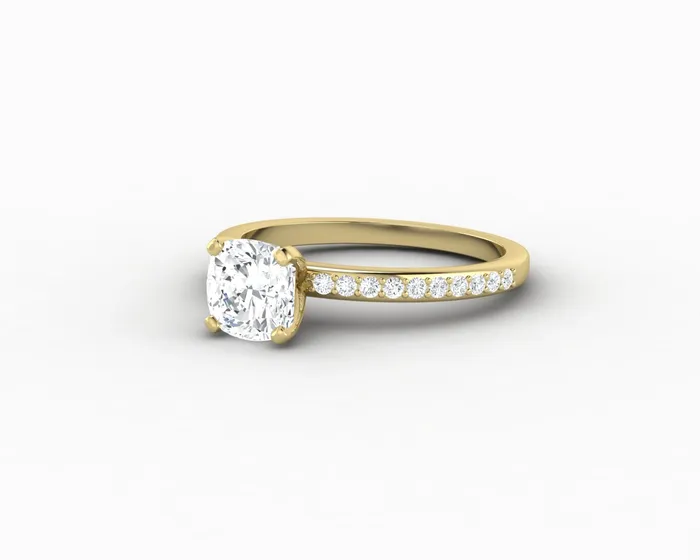Eleonora 10 Ct Cushion Cut Engagement Ring with Side Stones Sapheena Jewelry Rings