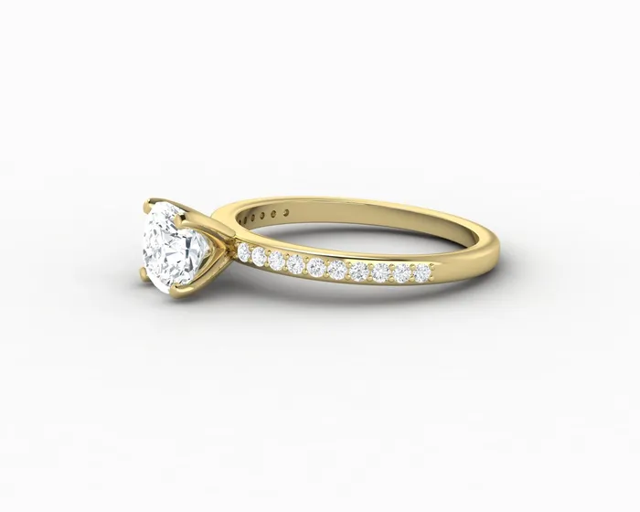 Eleonora 10 Ct Cushion Cut Engagement Ring with Side Stones Sapheena Jewelry Rings