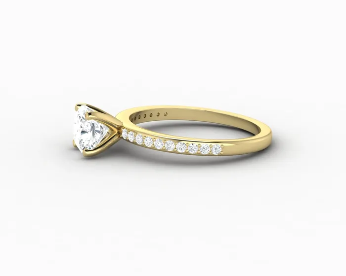 Eleonora 10 Ct Cushion Cut Engagement Ring with Side Stones Sapheena Jewelry Rings