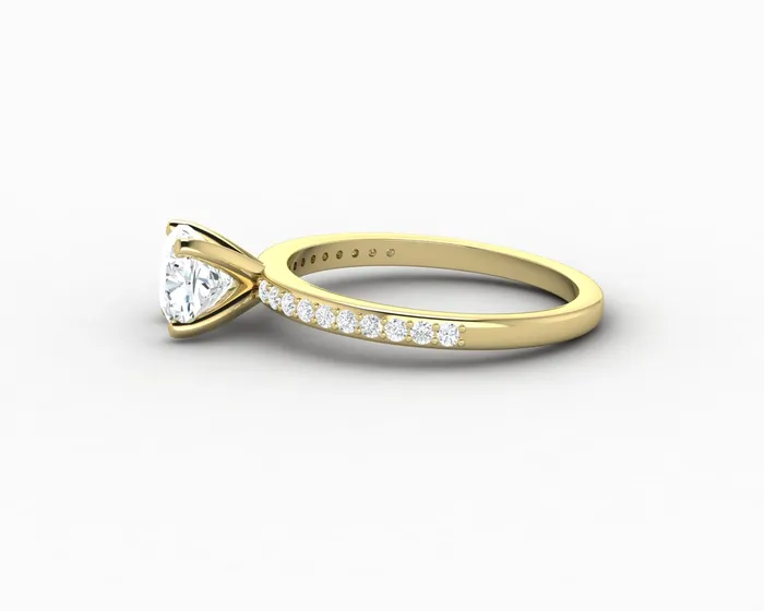 Eleonora 10 Ct Cushion Cut Engagement Ring with Side Stones Sapheena Jewelry Rings