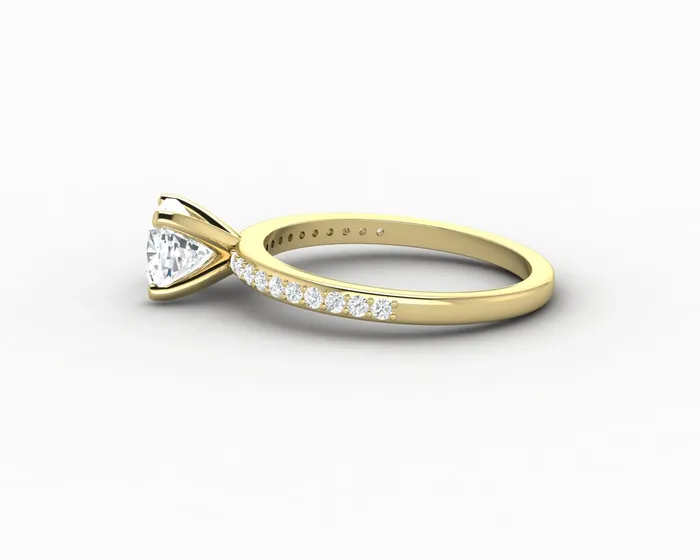 Eleonora 10 Ct Cushion Cut Engagement Ring with Side Stones Sapheena Jewelry Rings