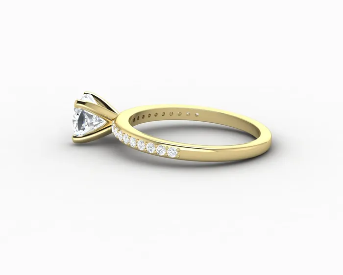 Eleonora 10 Ct Cushion Cut Engagement Ring with Side Stones Sapheena Jewelry Rings